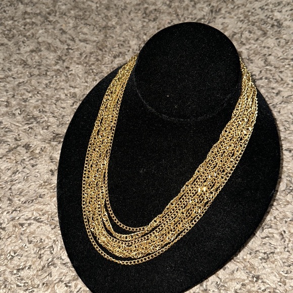 Trifari Vintage Multi-Strand Gold Necklace with Largo Gold Clasp Closure - Picture 2 of 7